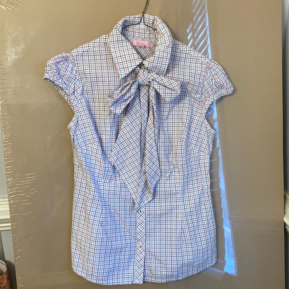 Lilly cap sleeve plaid shirt-8